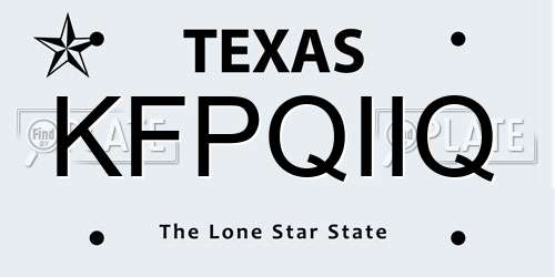 KFPQIIQ Texas License Plate