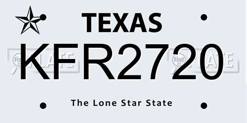 KFR2720 Texas License Plate