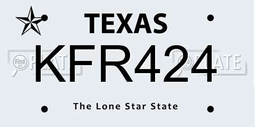 KFR424 Texas License Plate