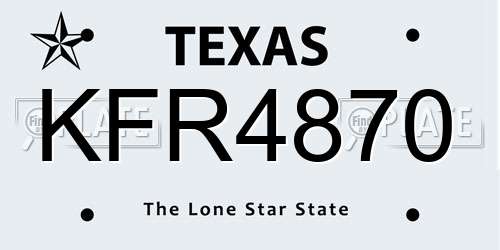 KFR4870 Texas License Plate