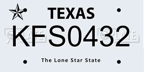 KFS0432 Texas License Plate