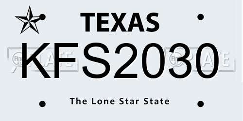 KFS2030 Texas License Plate