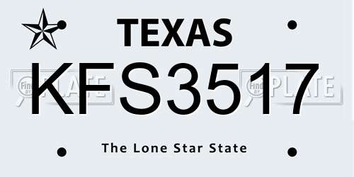 KFS3517 Texas License Plate