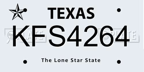 KFS4264 Texas License Plate