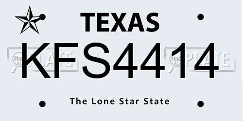 KFS4414 Texas License Plate