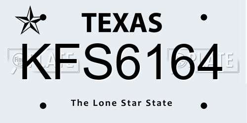 KFS6164 Texas License Plate