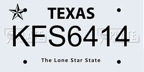 KFS6414 Texas License Plate