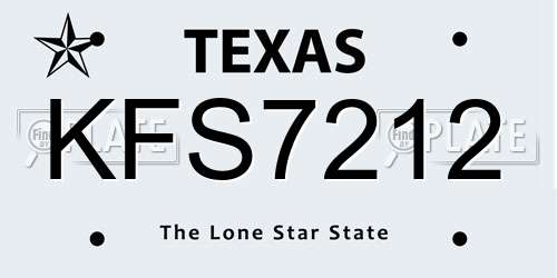 KFS7212 Texas License Plate