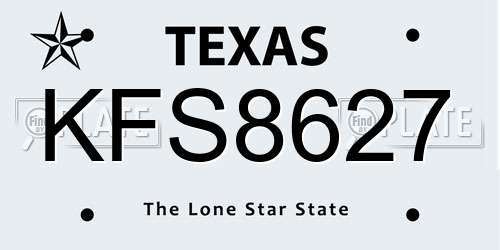KFS8627 Texas License Plate
