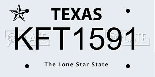 KFT1591 Texas License Plate