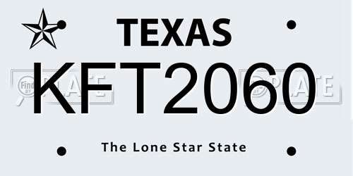 KFT2060 Texas License Plate