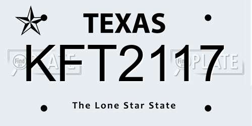 KFT2117 Texas License Plate