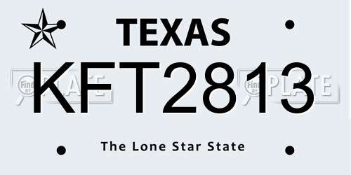 KFT2813 Texas License Plate