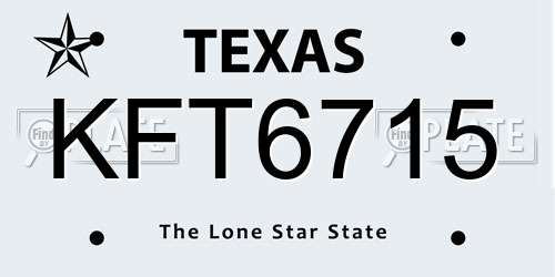KFT6715 Texas License Plate