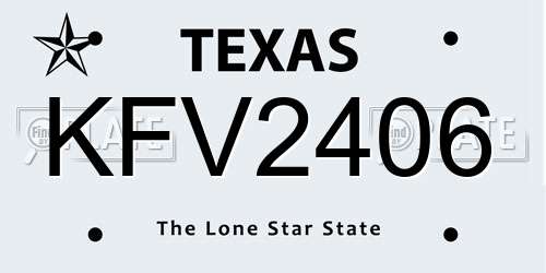 KFV2406 Texas License Plate