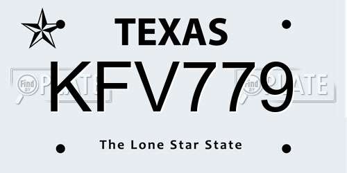 KFV779 Texas License Plate