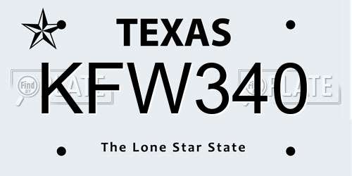 KFW340 Texas License Plate