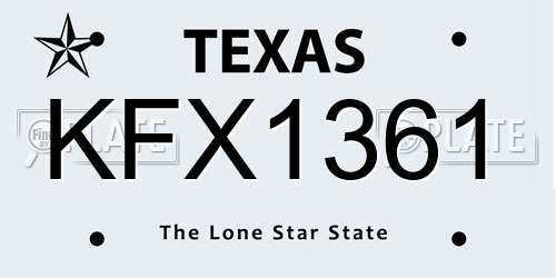 KFX1361 Texas License Plate