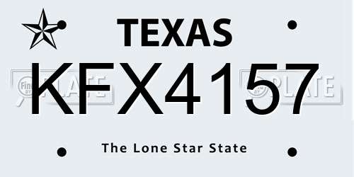 KFX4157 Texas License Plate