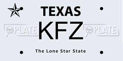 KFZ Texas License Plate