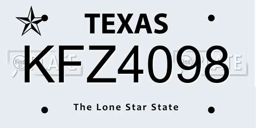 KFZ4098 Texas License Plate