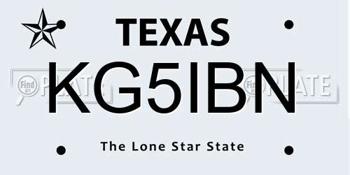KG5IBN Texas License Plate