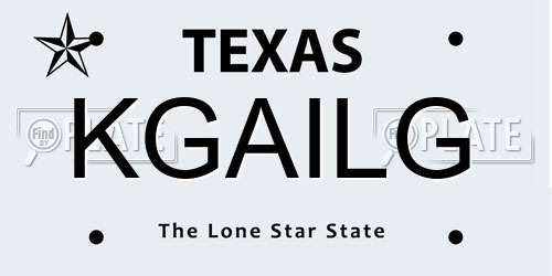 KGAILG Texas License Plate