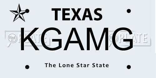 KGAMG Texas License Plate