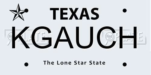 KGAUCH Texas License Plate