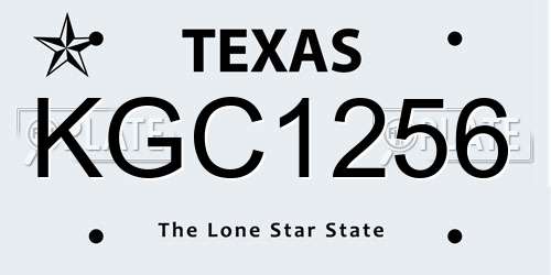 KGC1256 Texas License Plate