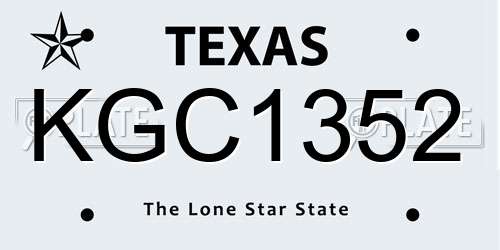 KGC1352 Texas License Plate