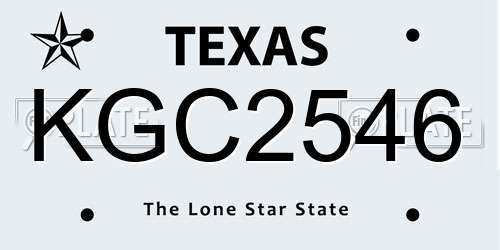 KGC2546 Texas License Plate
