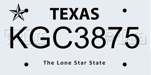 KGC3875 Texas License Plate