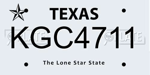 KGC4711 Texas License Plate