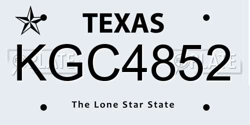 KGC4852 Texas License Plate
