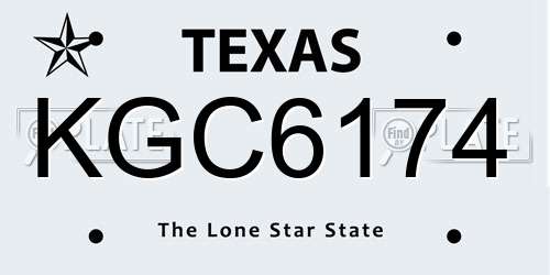 KGC6174 Texas License Plate