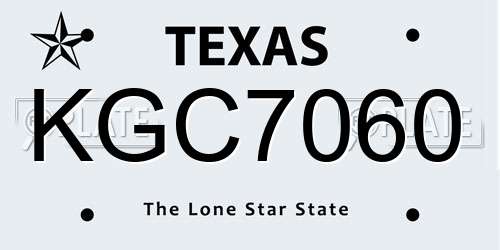 KGC7060 Texas License Plate