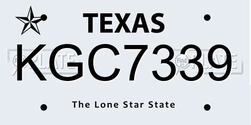 KGC7339 Texas License Plate