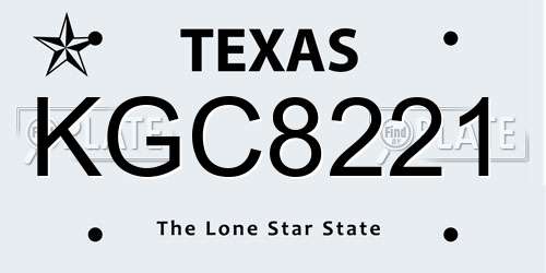 KGC8221 Texas License Plate