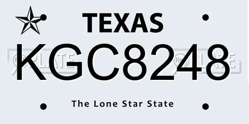 KGC8248 Texas License Plate