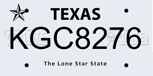 KGC8276 Texas License Plate