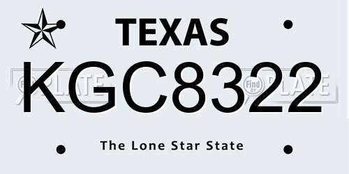 KGC8322 Texas License Plate