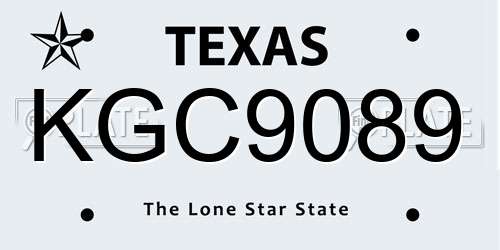 KGC9089 Texas License Plate