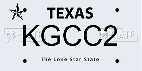 KGCC2 Texas License Plate