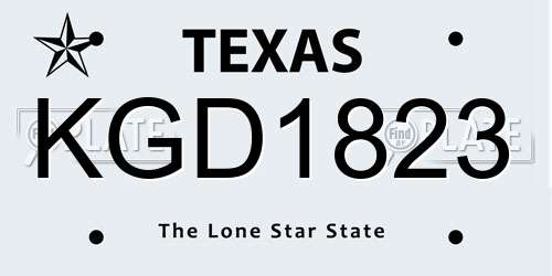 KGD1823 Texas License Plate
