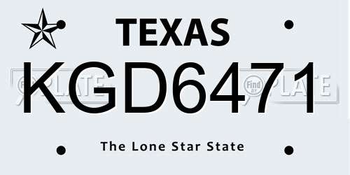 KGD6471 Texas License Plate