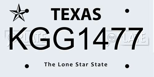 KGG1477 Texas License Plate