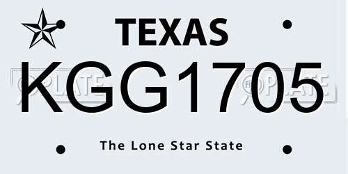 KGG1705 Texas License Plate
