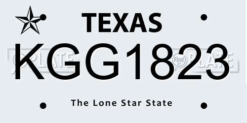 KGG1823 Texas License Plate