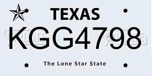 KGG4798 Texas License Plate